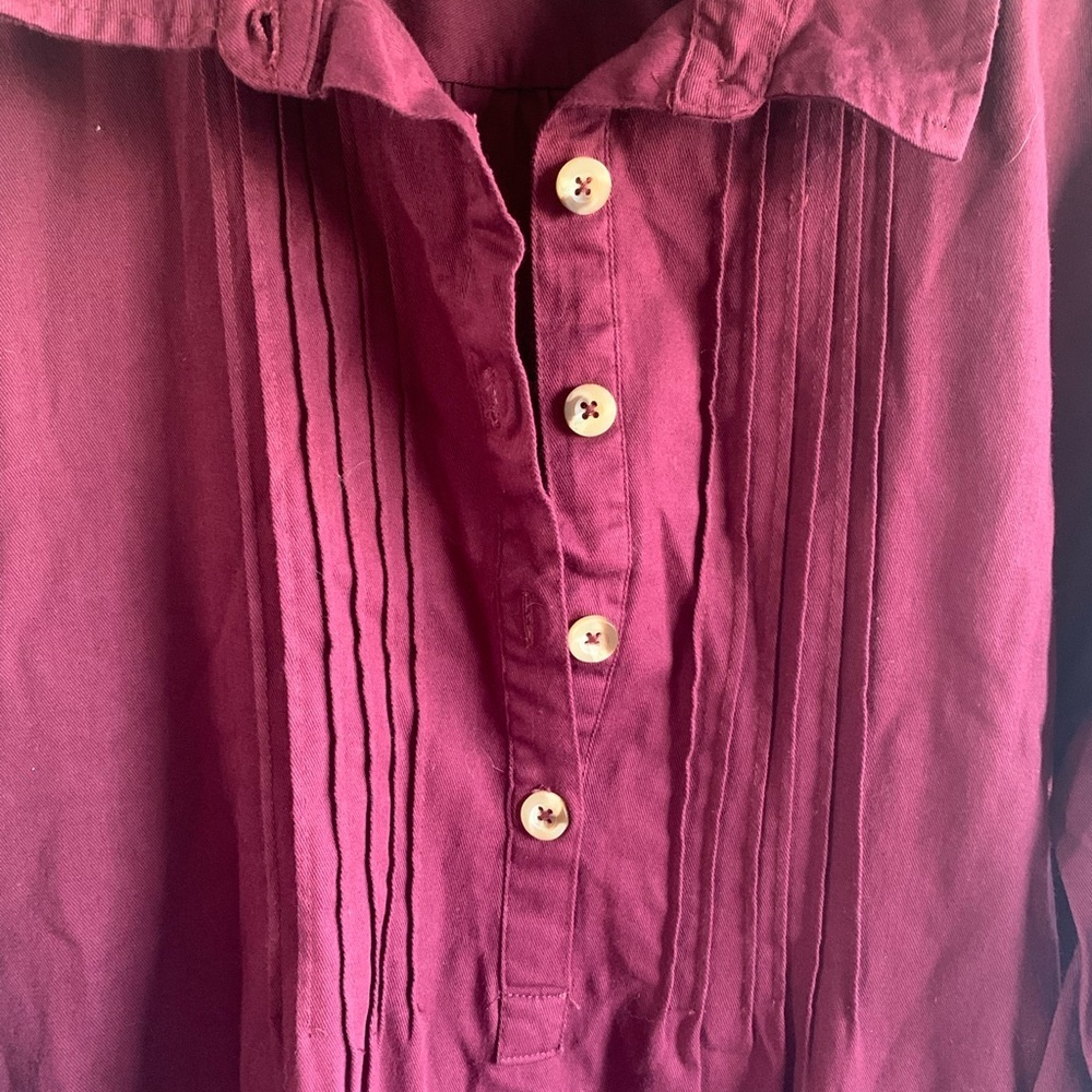 Denimmoves 100 percent cotton Burgundy Button-Up Dress - Picture 3 of 7